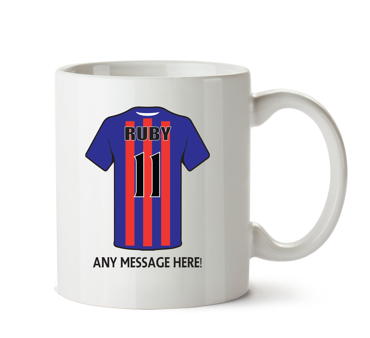 Crystal Palace Football Team Mug - Personalised Birthday Age and Name – printed mug product image 1