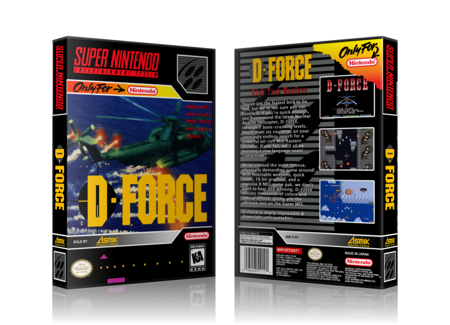 D Force Replacement Nintendo SNES Game Case Or Cover β SNES Replacement Game case product image 1