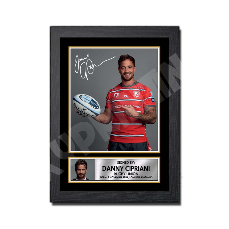 DANNY CIPRIANI 1 Limited Edition Rugby Player Signed Print - Rugby