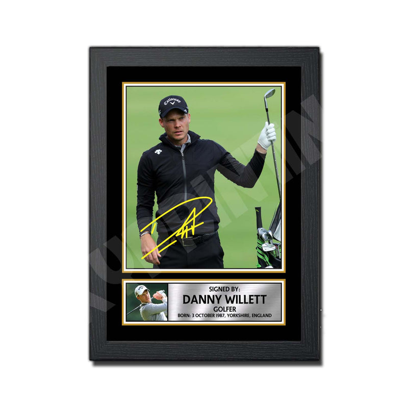 DANNY WILLETT Limited Edition Golfer Signed Print - Golf