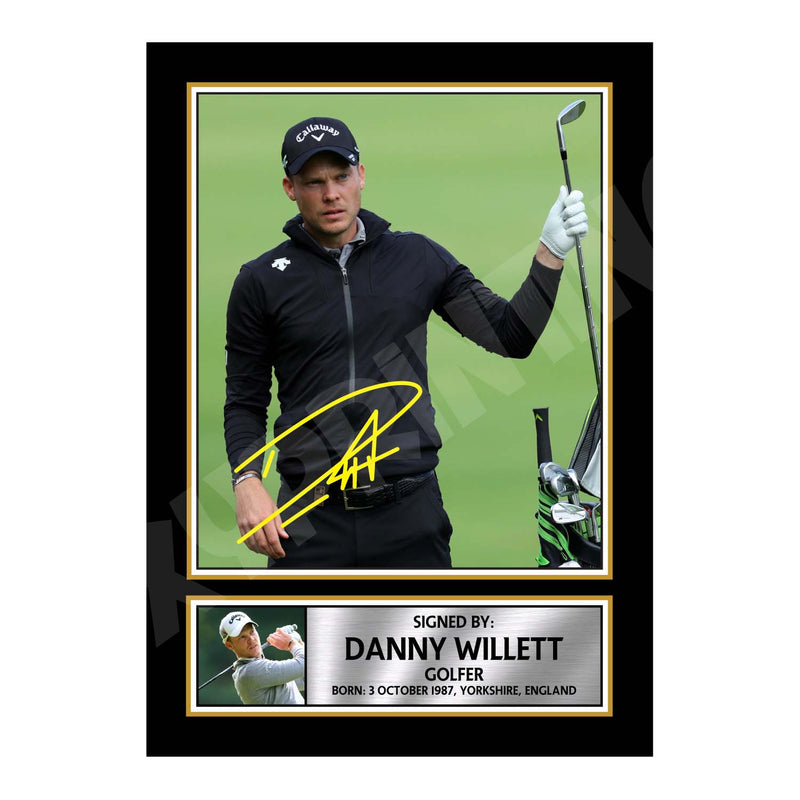 DANNY WILLETT Limited Edition Golfer Signed Print - Golf