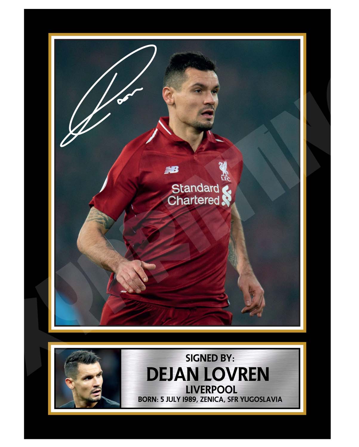 DEJAN LOVREN Limited Edition Football Player Signed Print Football - Main Image