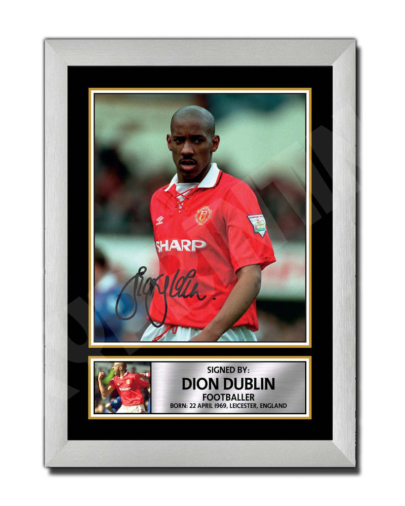 DION DUBLIN 2 Limited Edition Football Player Signed Print - Football