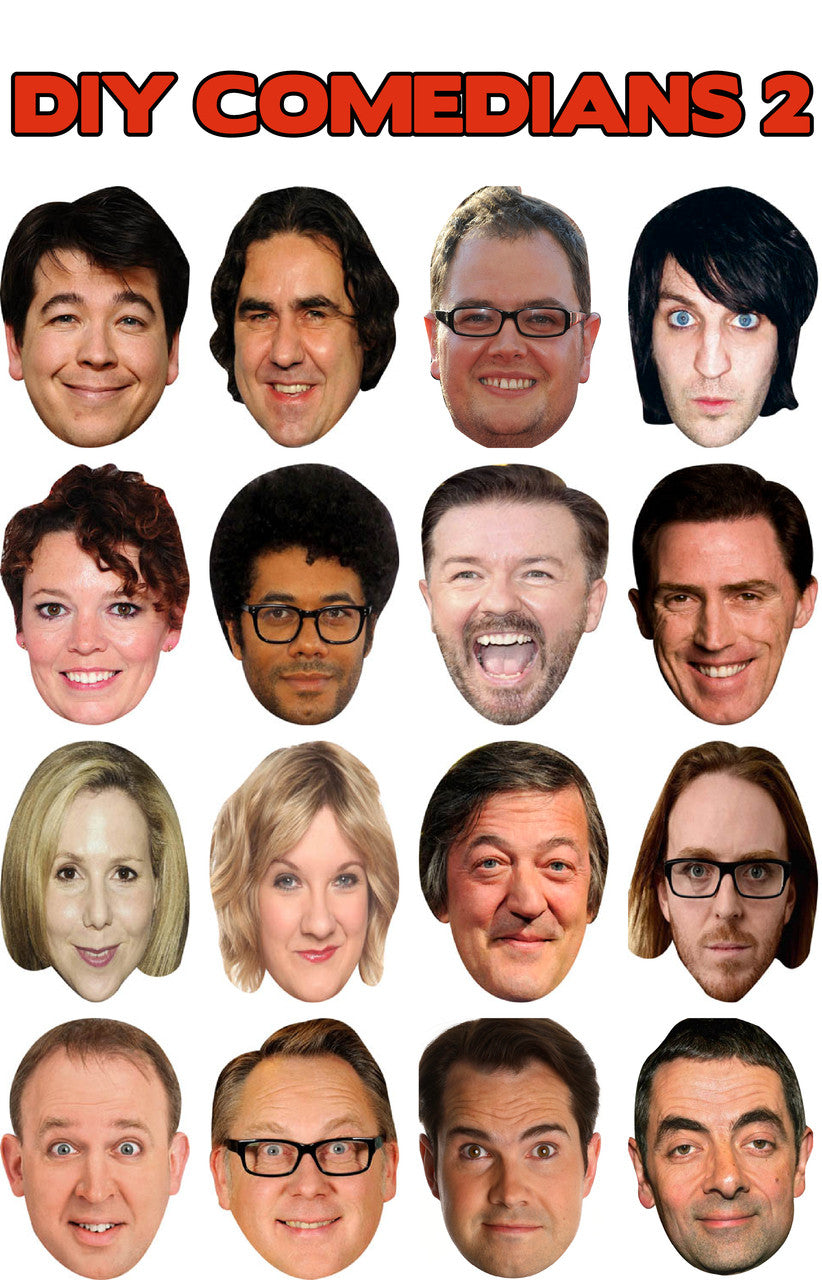 DIY COMEDIANS2 Celebrity Comedian Face Mask FANCY DRESS BIRTHDAY PARTY FUN STAG HEN – DIY COMEDIANS2 Comedian Face Mask