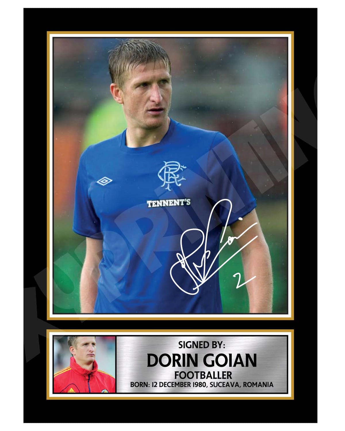 DORIN GOIAN Football Player Printed Signature Print – Dorin Goian Football Player Printed Signature Print – A1 Print Only