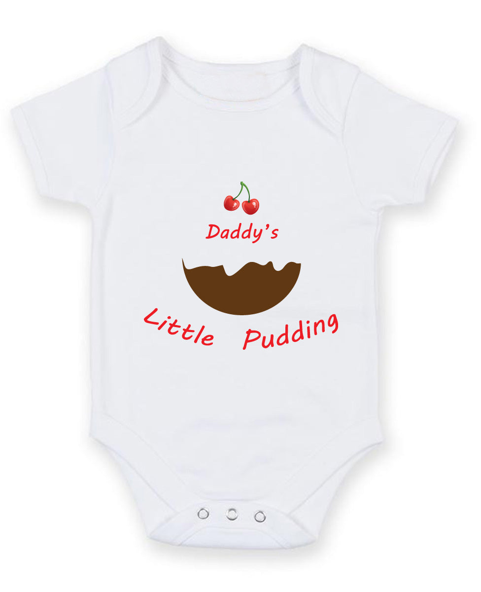 Daddy's Little Pudding Christmas Baby Grow Bodysuit