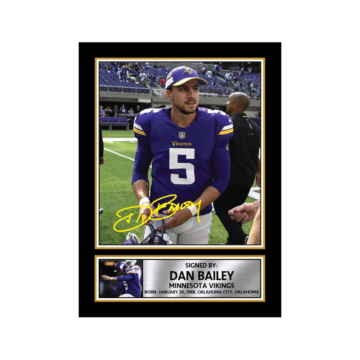 Dan Bailey 2 American Football Printed Signature Print – A1 Print Only