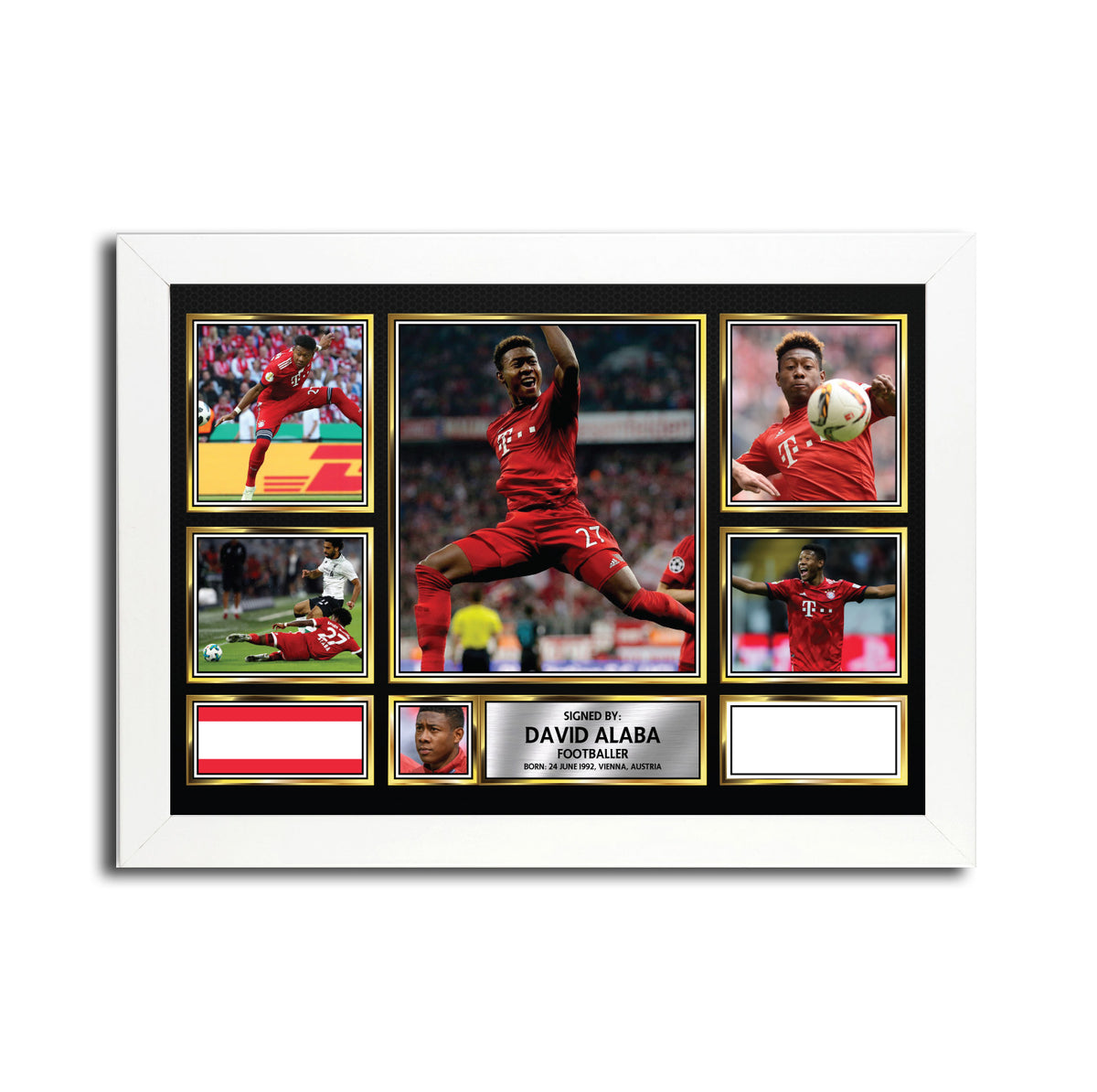 David Alaba MC1574 - Black Frame Autographed Football Poster