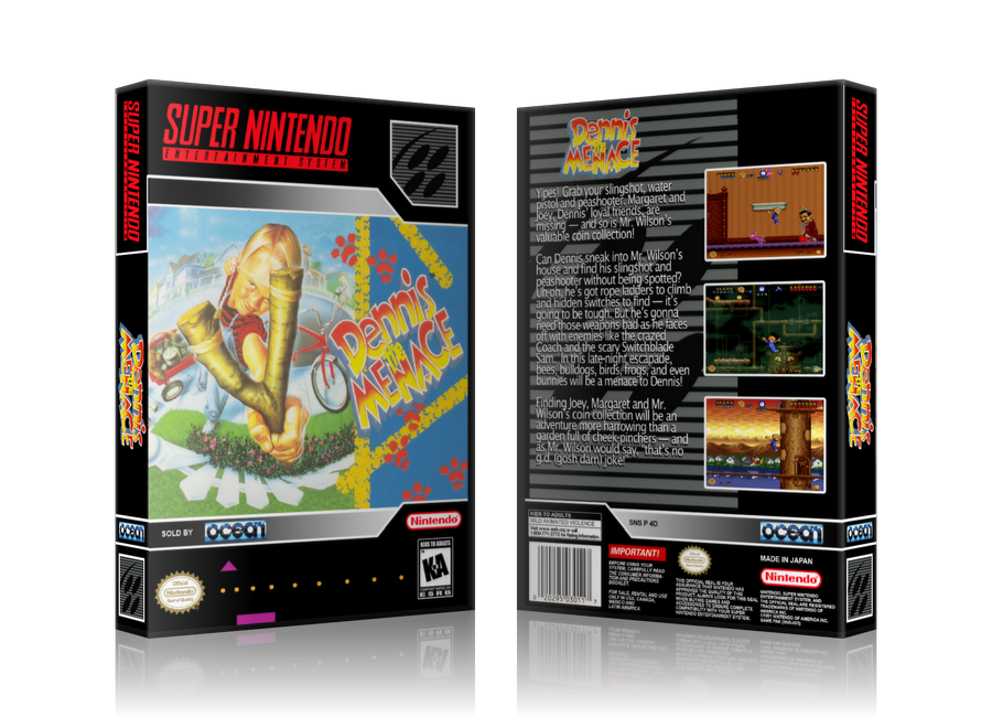 Dennis The Menace Replacement Nintendo SNES Game Case Or Cover β SNES Replacement Game case product image 1