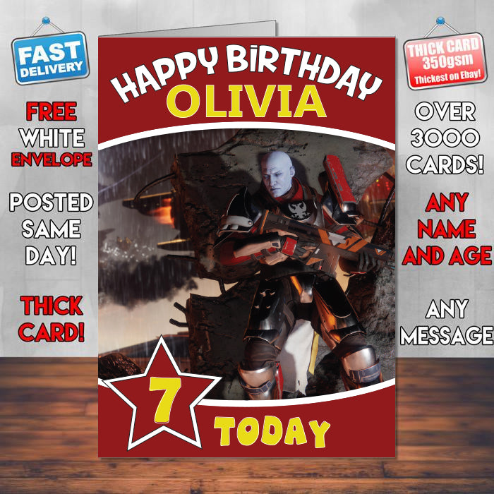 Destiny 2 Inspired Style Game Kids Inspired Birthday Card (SA)