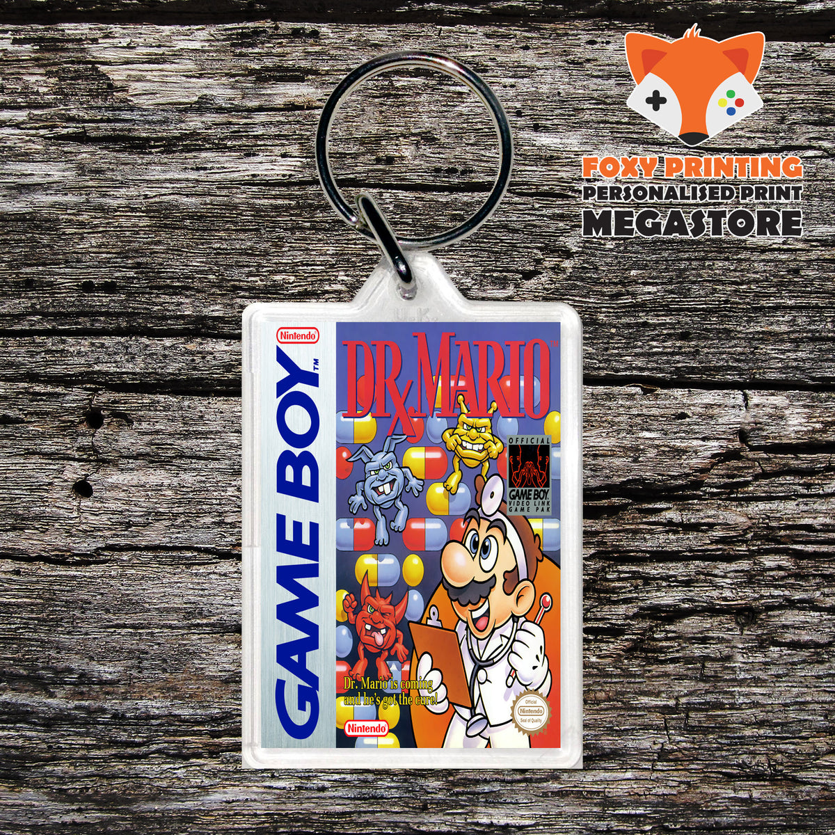 Dr. Mario Nintendo DS Style Gameboy Gaming Keyring
