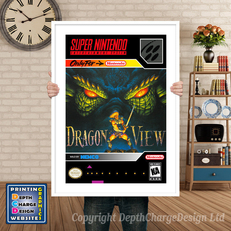 Dragon View Super Nintendo GAME INSPIRED THEME Retro Gaming Poster A4 A3 A2 Or A1 – Dragon View Super Nintendo Game Inspired Theme Retro Gaming Poster