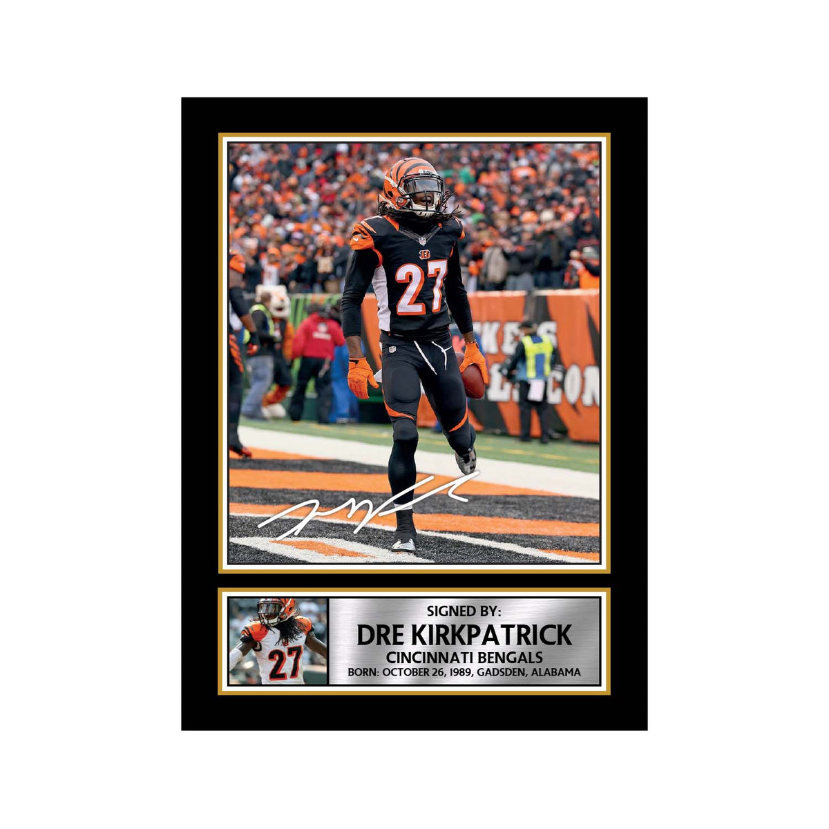 Dre Kirkpatrick 2 American Football Printed Signature Print – A1 Print Only