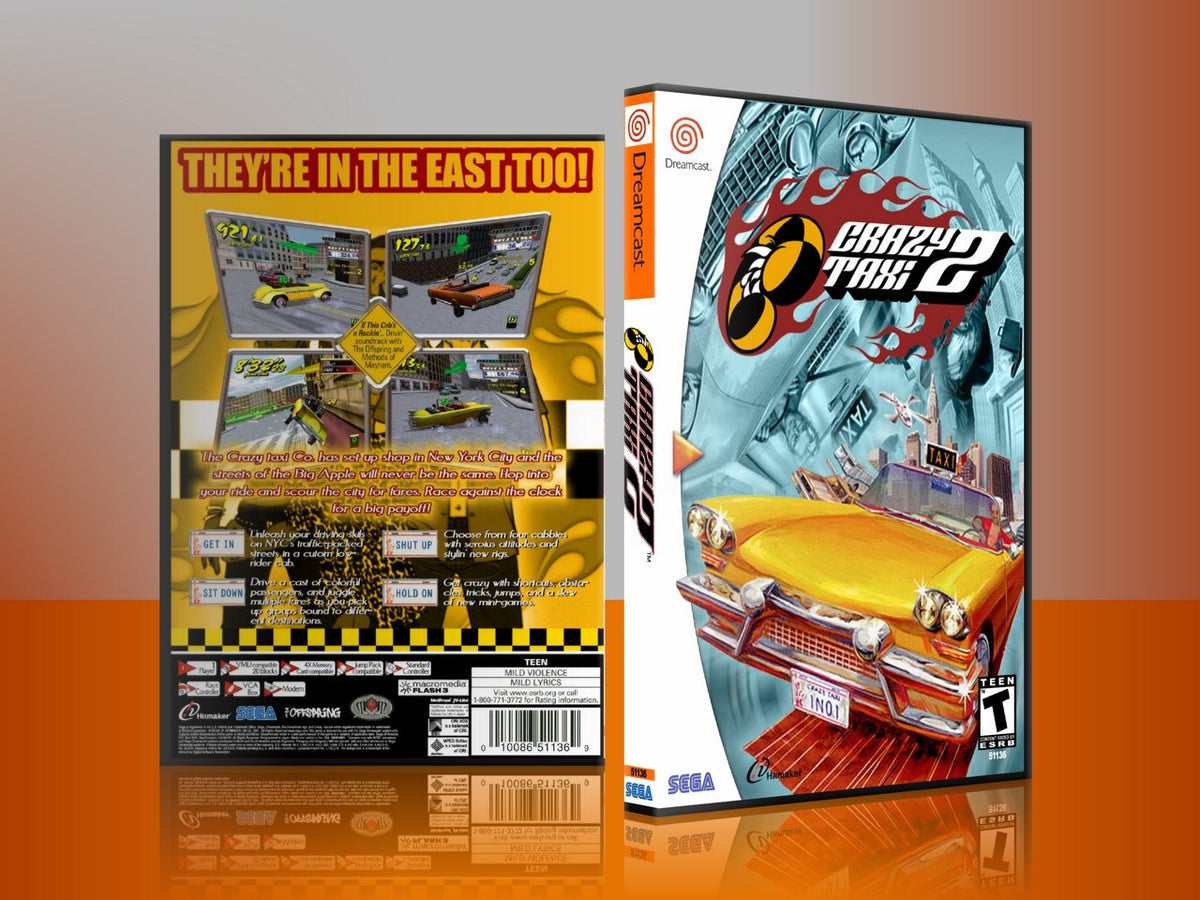 Sega Dreamcast Dc REPLACEMENT GAME CASE for Craxy taxi 2 4