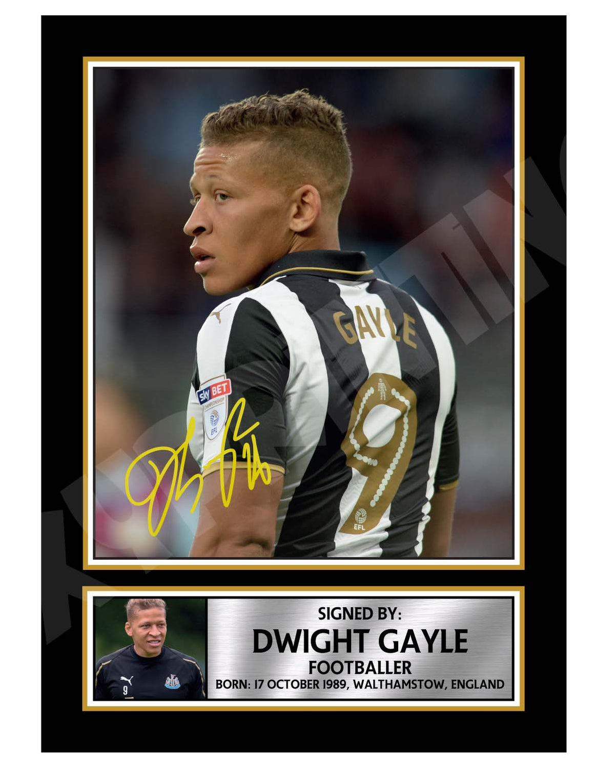 Dwight Gayle 2 Football Player Printed Signature Print – A1 Print Only