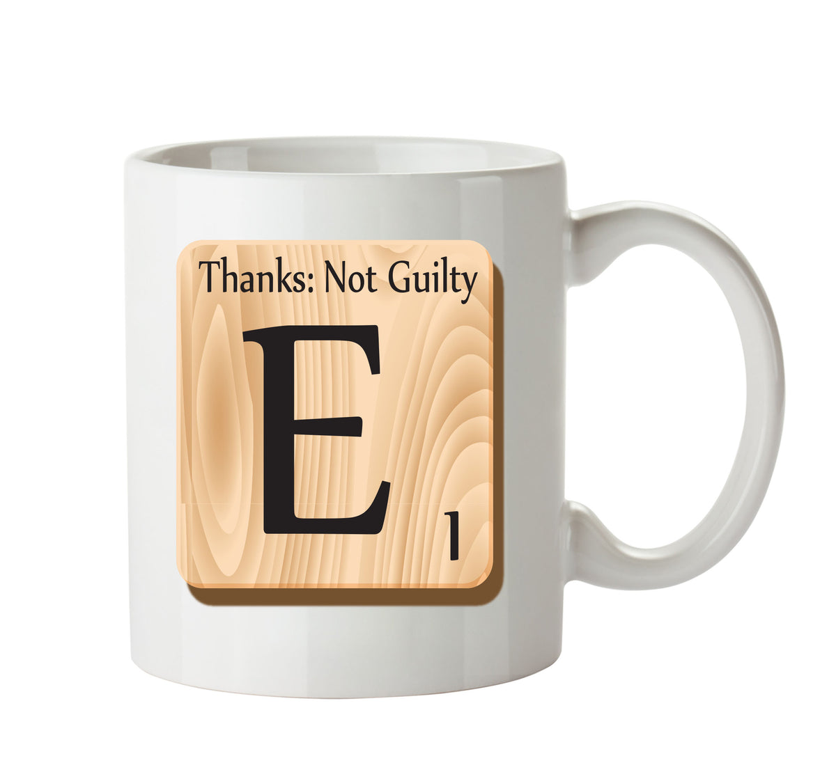 Initial "E" Your Name Scrabble Mug FUNNY – printed mug product image 1