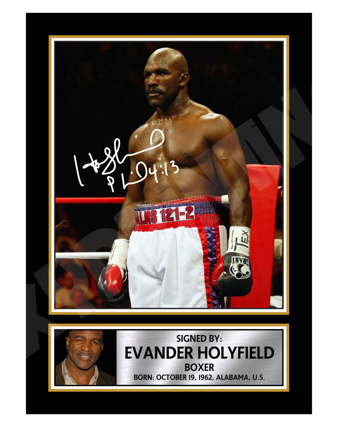 EVANDER HOLYFIELD 2 Limited Edition Boxer Signed Print - Boxing