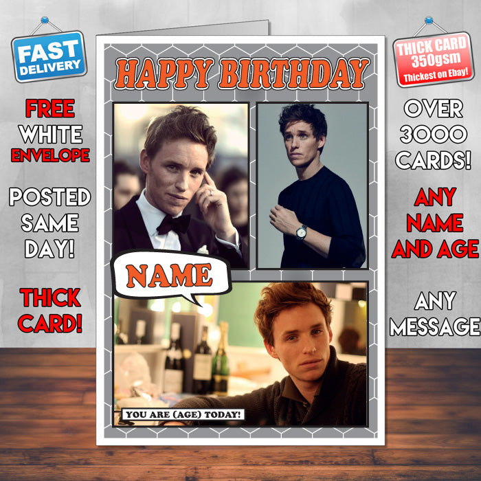 Eddie Redmayne Personalised Celebrity Birthday Card New 2017