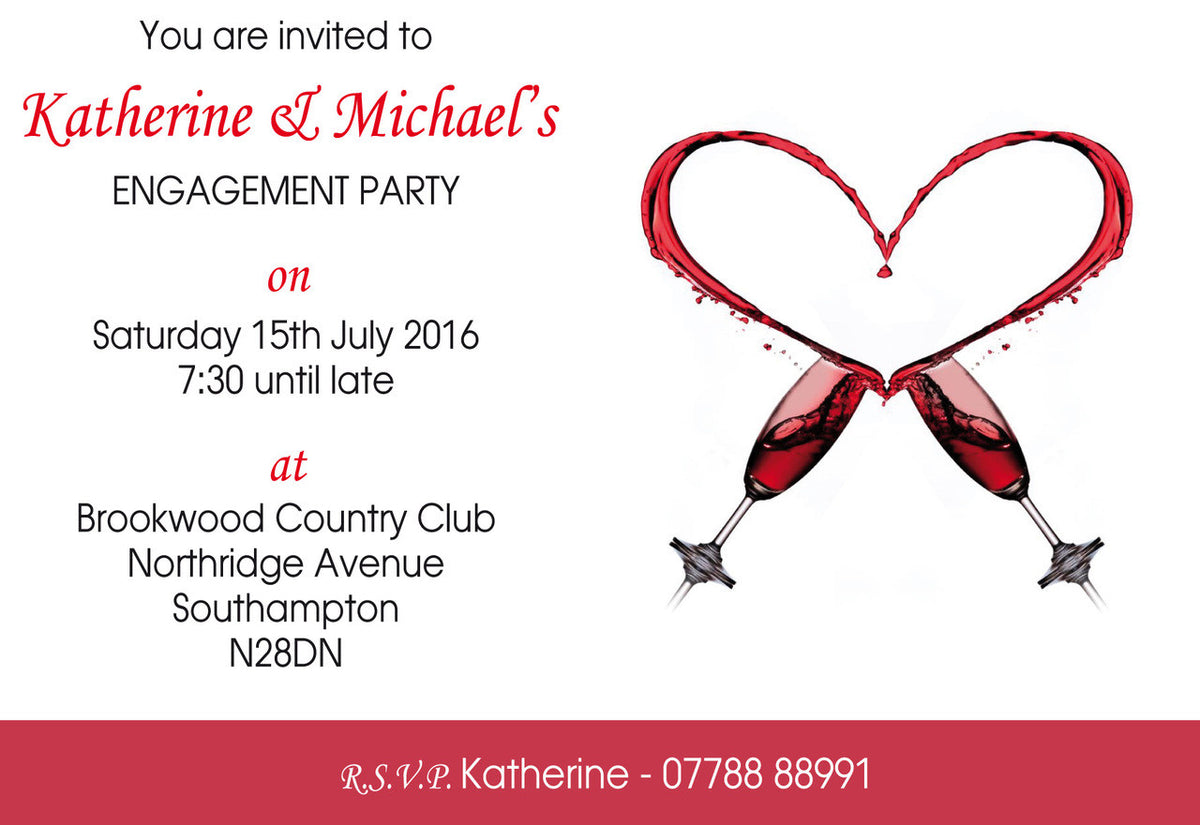 10 X Personalised Printed Engagement 3 INSPIRED STYLE Invites – 10 X Personalised Printed Engagement 3 Invites