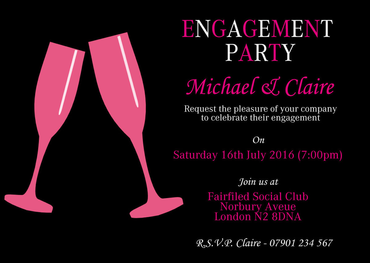 10 X Personalised Printed Engagement 7 INSPIRED STYLE Invites – 10 X Personalised Printed Engagement 7 Invites