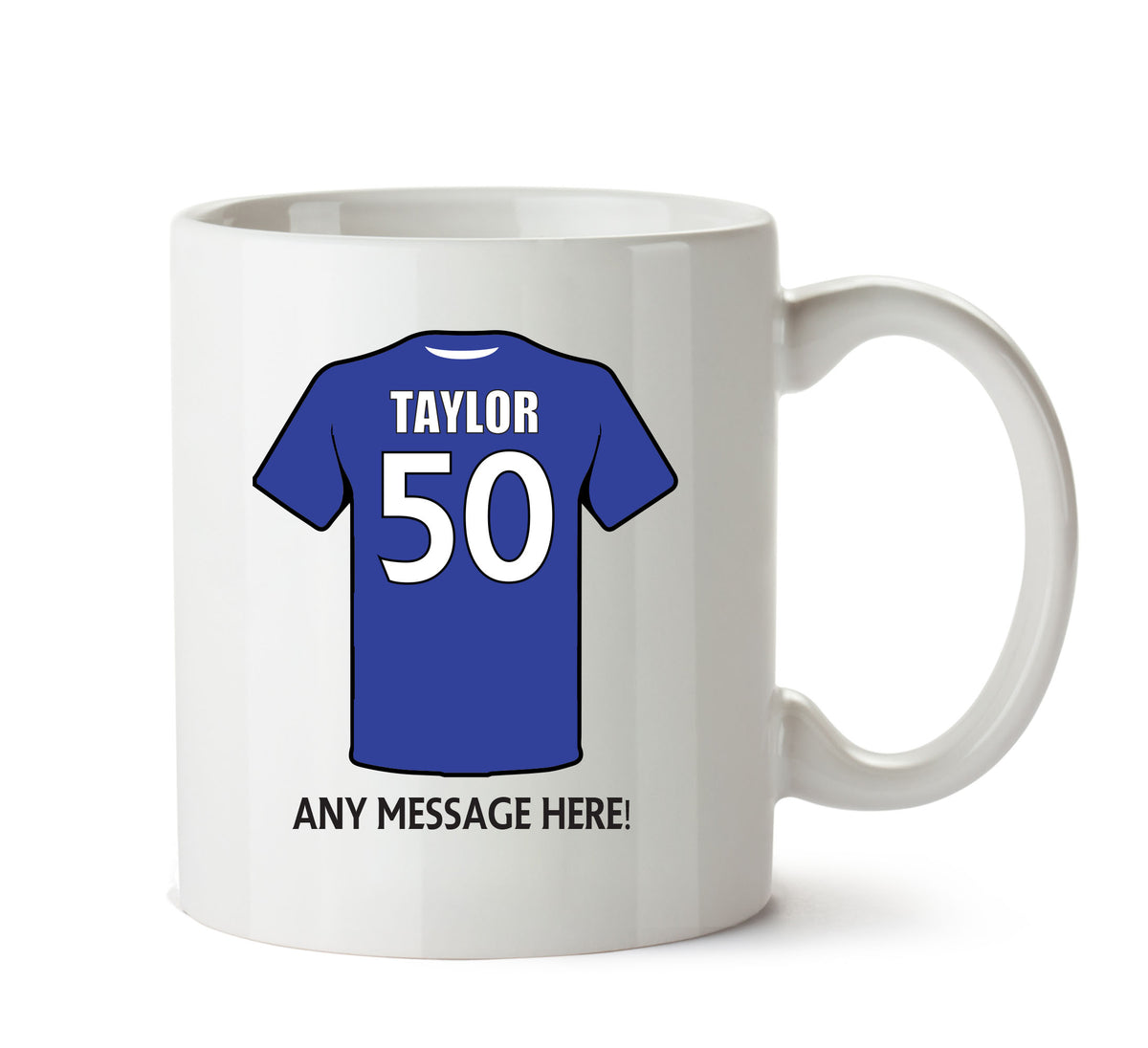Everton Football Team Mug - Personalised Birthday Age and Name β printed mug product image 1