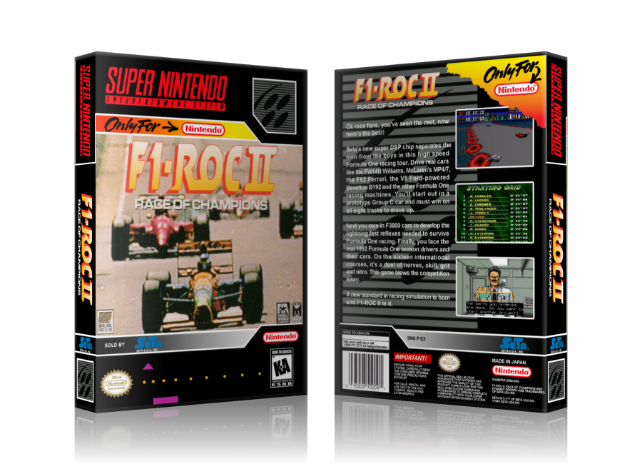 F1 Rock II Replacement Nintendo SNES Game Case Or Cover β SNES Replacement Game case product image 1