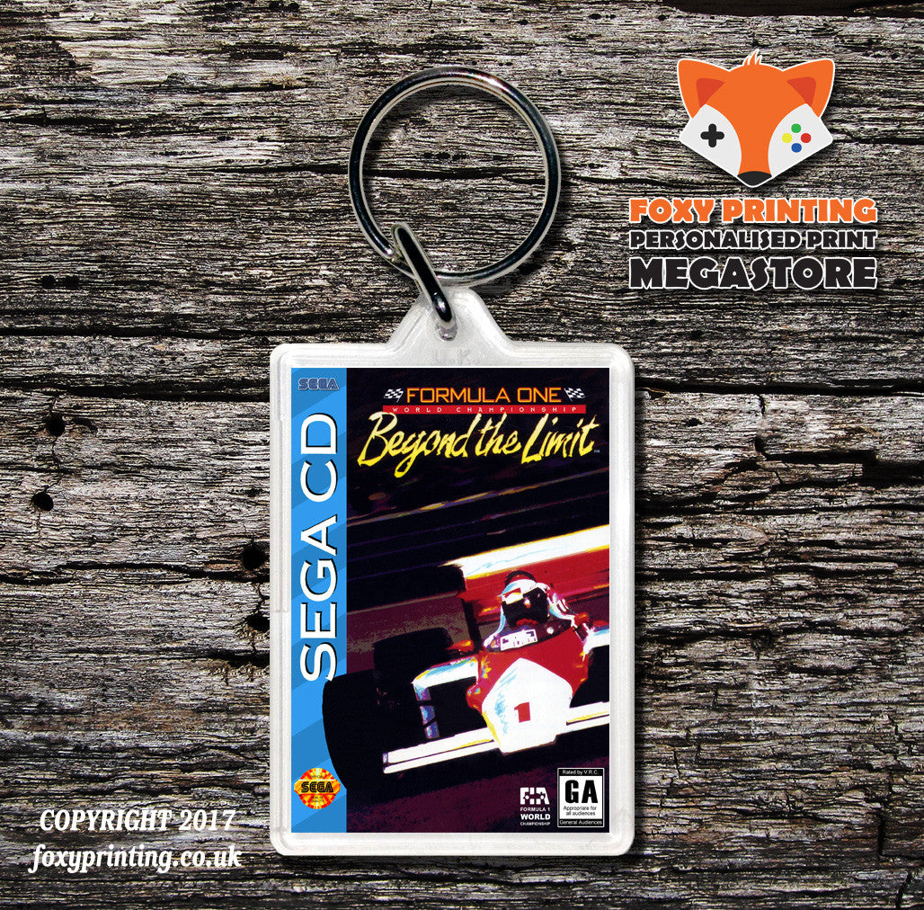 F1 Beyond The Limit Game Inspired Retro Gaming Keyring
