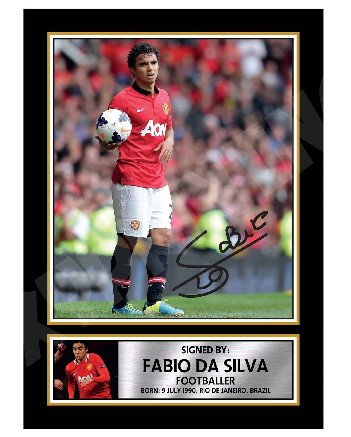 FABIO DA SILVA (1) Football Player Printed Signature Print – Reproduction Print