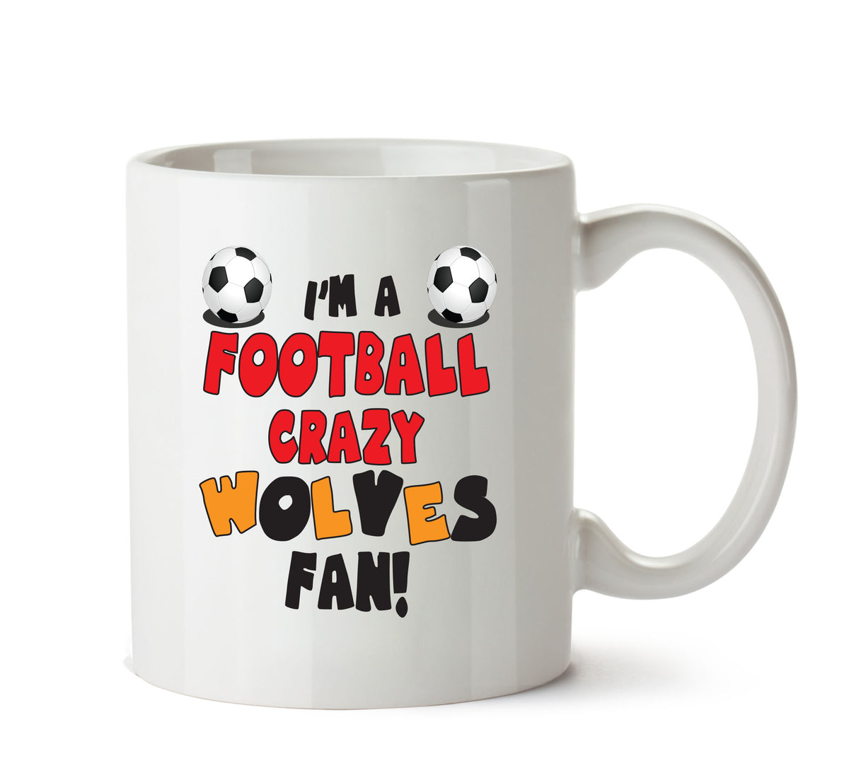 Crazy Wolves Fan Football Crazy Mug – printed mug product image 1