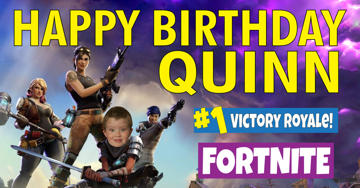Fortnite Custom Children's Birthday Banner Thick