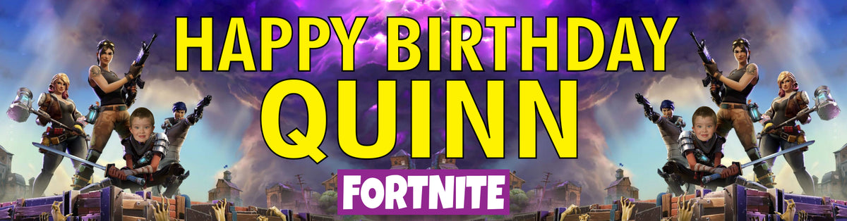 Fortnite Custom Children's Birthday Banner Thin