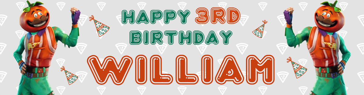 Fortnite Children's Birthday Banner Thin 1