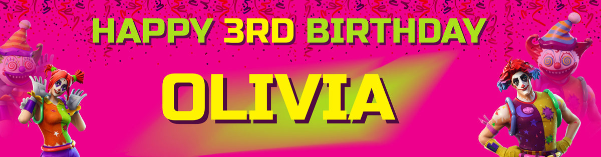 Fortnite Children's Birthday Banner Thin 5