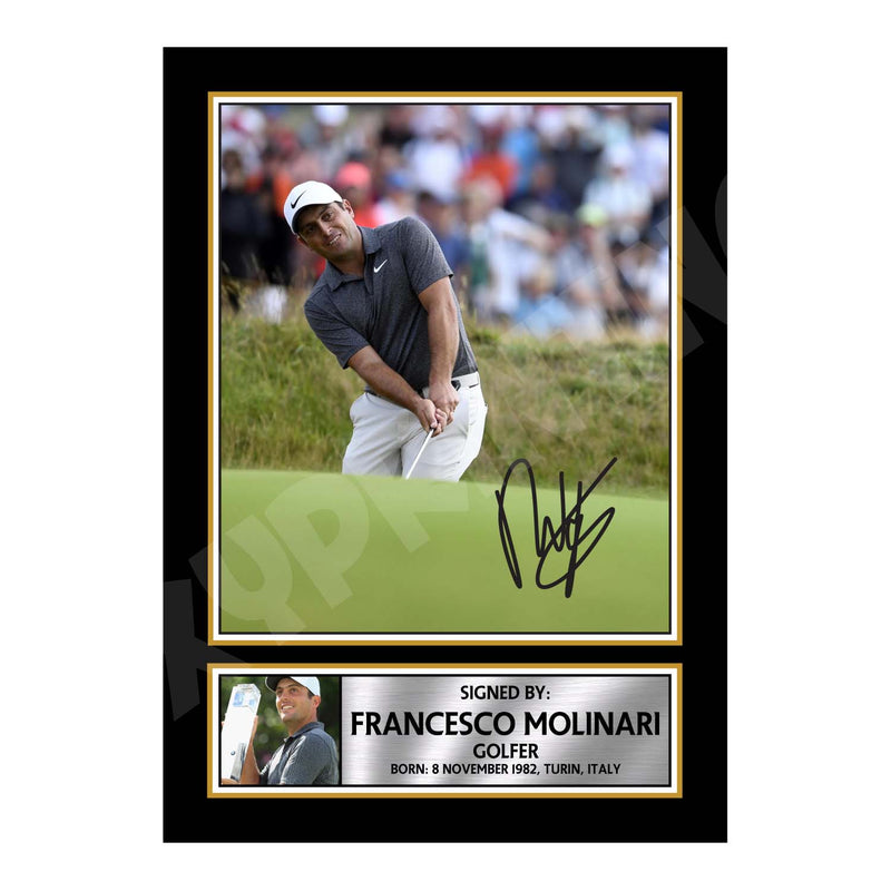 FRANCESCO MOLINARI Limited Edition Golfer Signed Print - Golf
