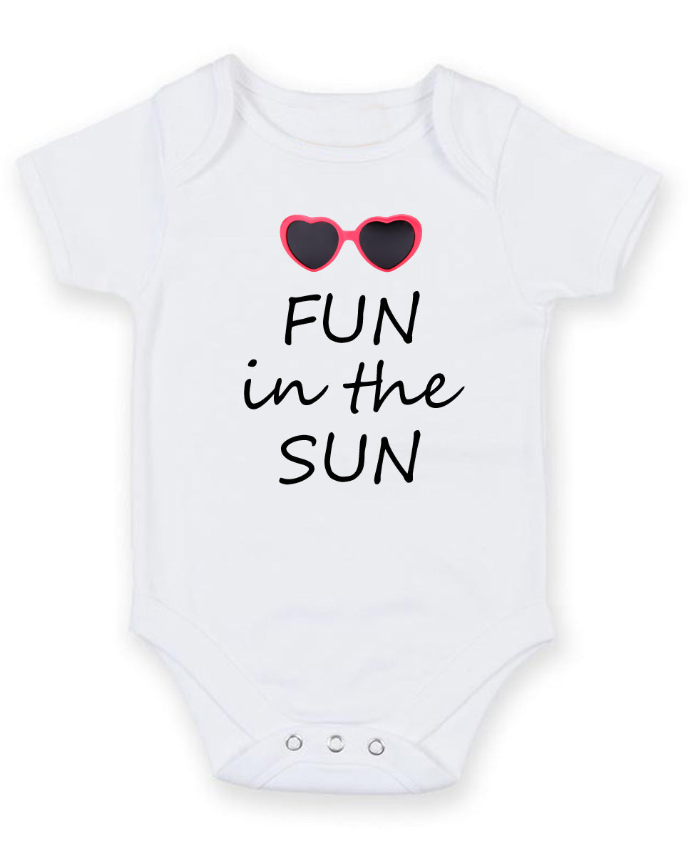 Fun In The Sun Personalised Baby Boy Girl Unisex Short Sleeve Bodysuit