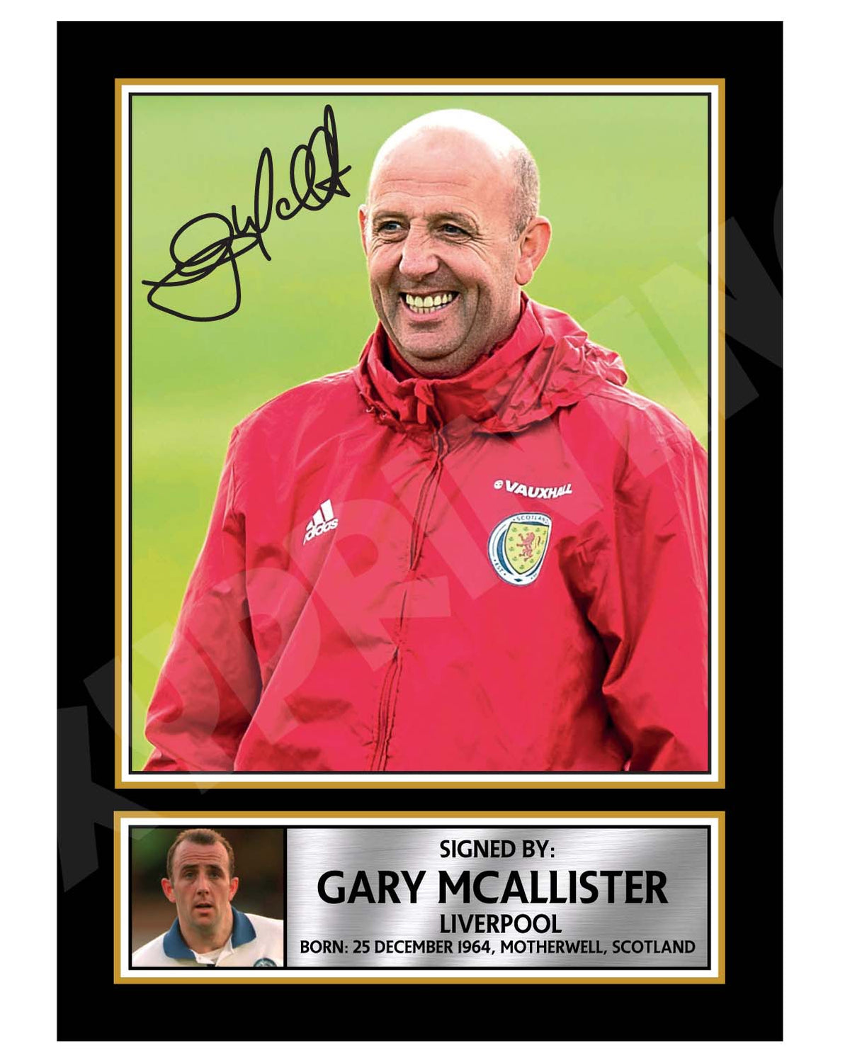 GARY McALLISTER 2 Football Player Printed Signature Print – Reproduction Print