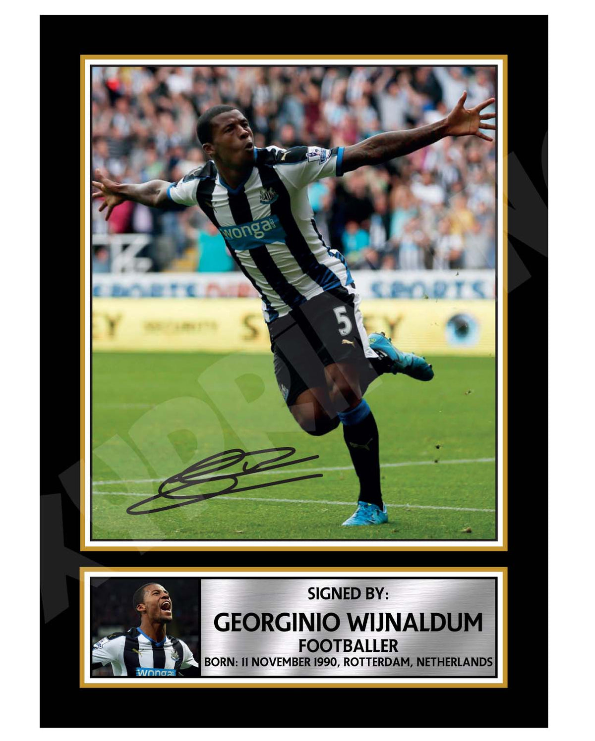 GEORGINIO WIJNALDUM 2 Football Player Printed Signature Print – Georginio Wijnaldum 2 Football Player Printed Signature Print – A1 Print Only