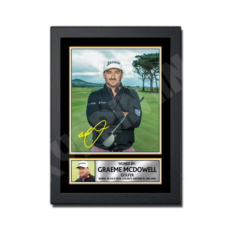 GRAEME McDOWELL Limited Edition Golfer Signed Print - Golf