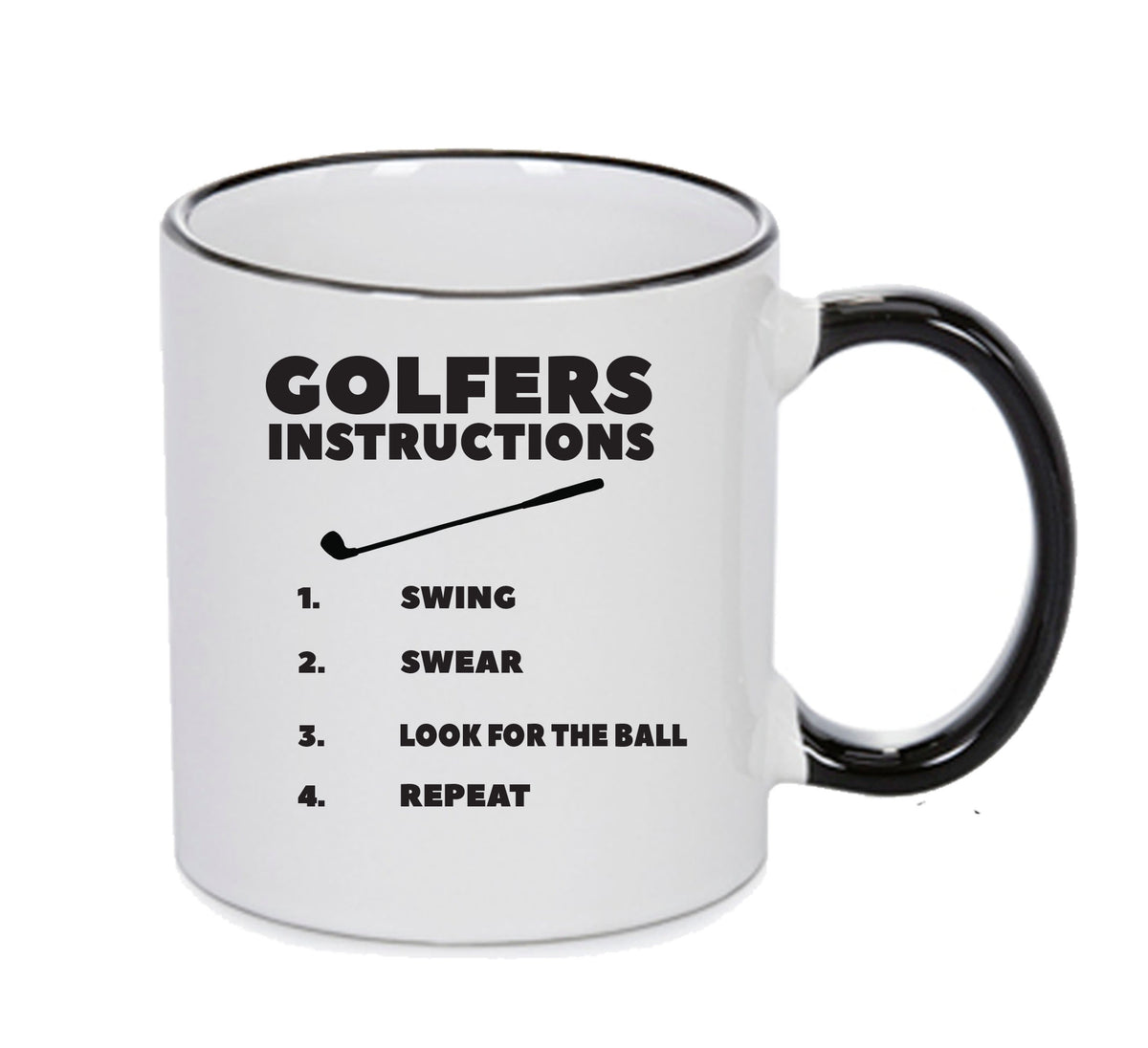 Golfers Instructions Mug Adult Mug Gift – printed mug product image 1
