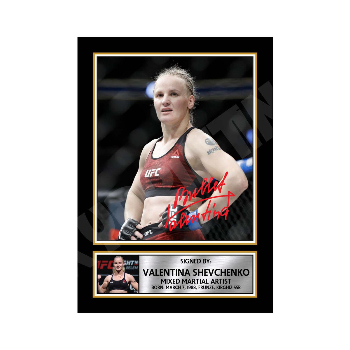Green Valentina Shevchenko 2 MMA Wrestler Printed Signature Print – MMA Wrestling – Green Valentina Shevchenko 2 MMA Wrestler Printed Signature Print – A1 Print Only