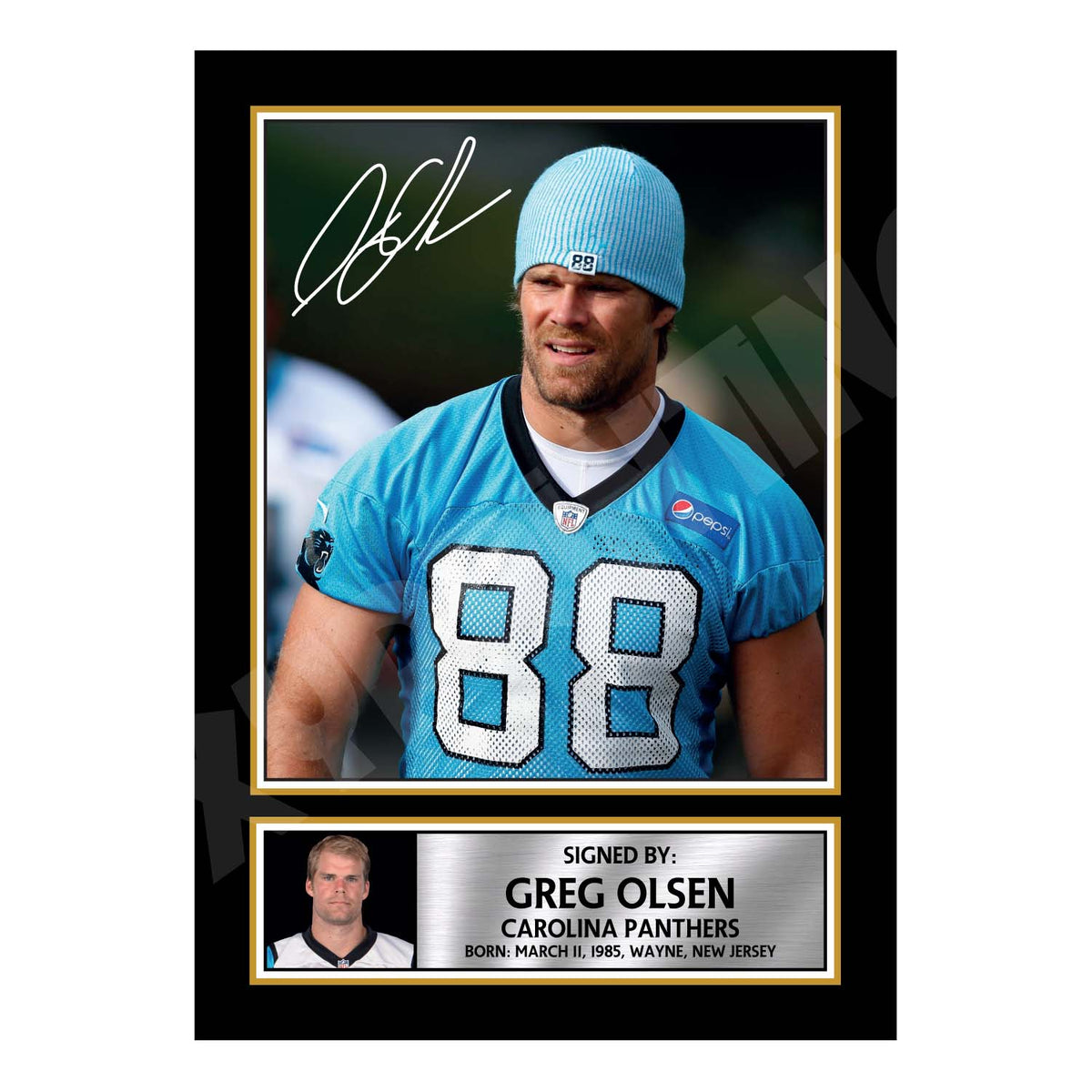 Greg Olsen 2 American Football Printed Signature Print – A1 Print Only