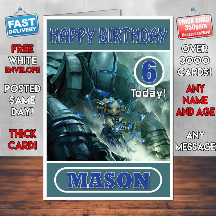 Personalised Guild Wars 1 Inspired Style Game Kids Inspired Birthday Card (SA)