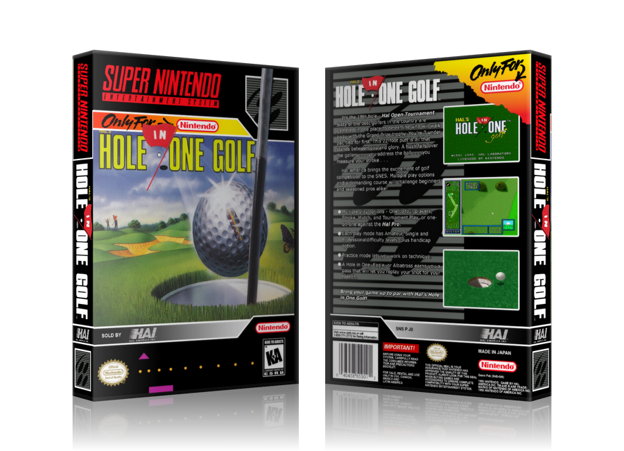 HAL's Hole In One Golf Replacement Nintendo SNES Game Case Or Cover β SNES Replacement Game case product image 1