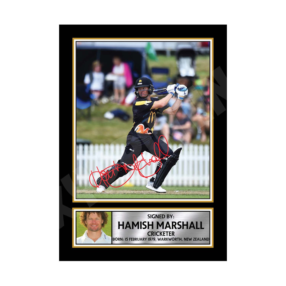 HAMISH MARSHALL Cricketer Printed Signature Print – Cricket Player – Hamish Marshall Cricketer Printed Signature Print – A1 Print Only