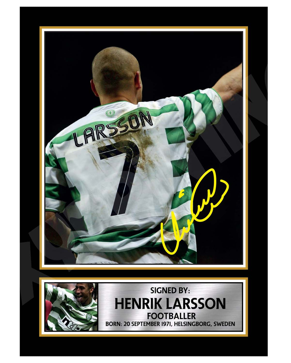 HENRIK LARSSON 2 Football Player Printed Signature Print – Henrik Larsson 2 Football Player Printed Signature Print – A1 Print Only