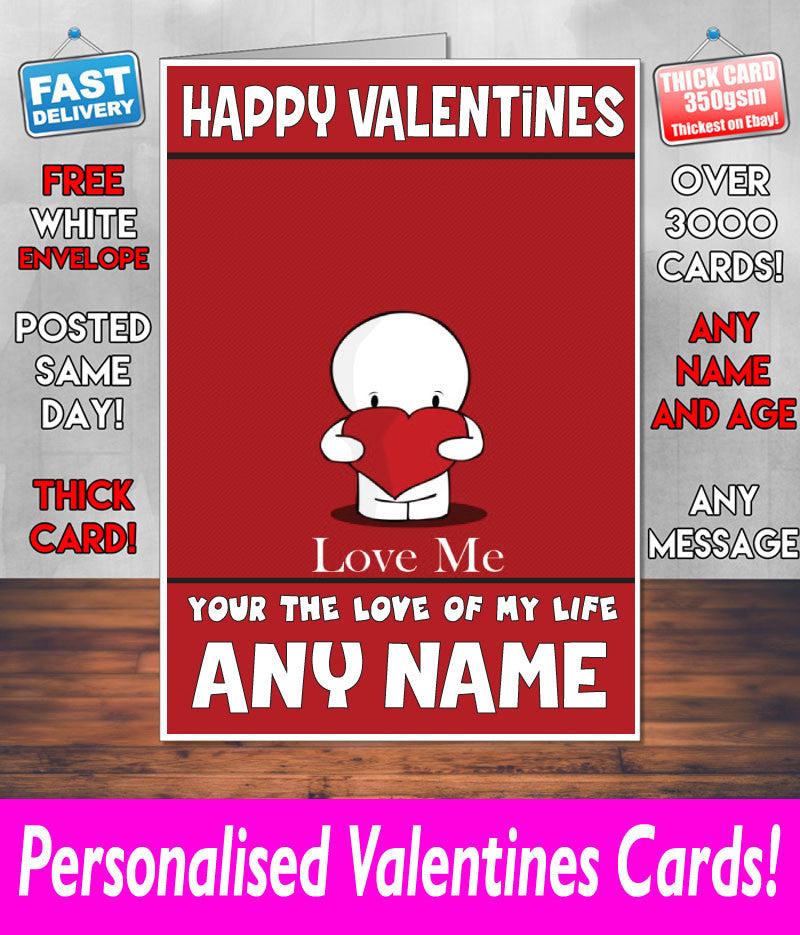 PERSONALISED HIS OR HERS Boyfriend Girlfriend Hubby Wife Lover Style KE108 Valentines Day Card