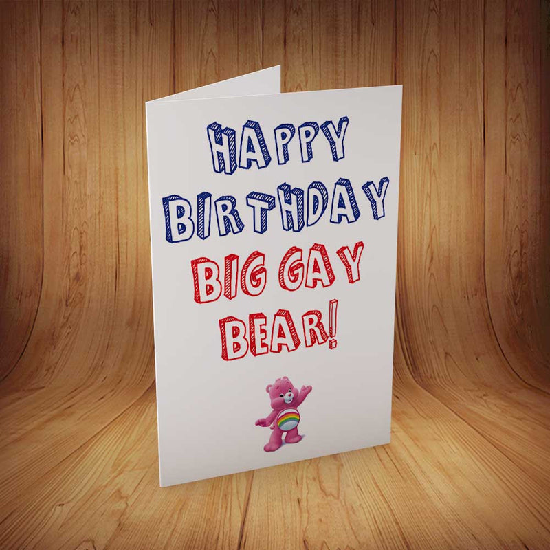 Happy Birthday Big Gay Bear INSPIRED Adult Personalised Birthday Card Birthday Card