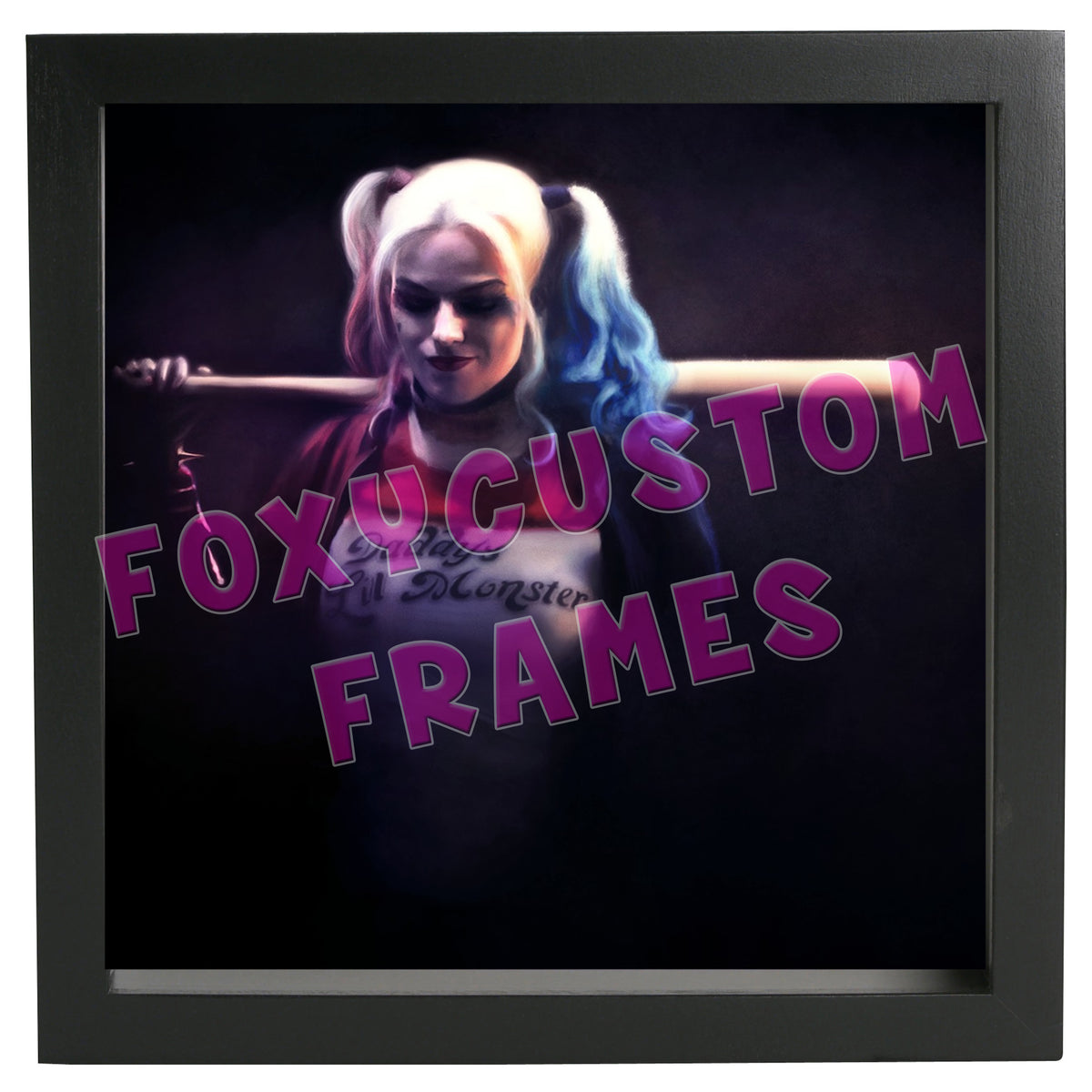 Harley Quinn Lego Display Case - Minifigure Display Background and Frames