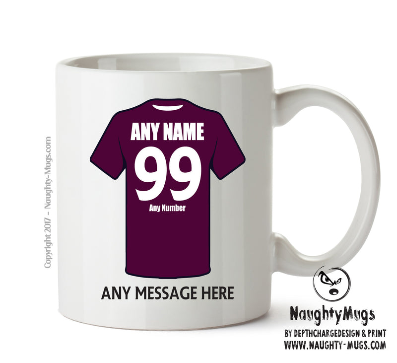 Heart Of Midlothian Football Team Mug Personalised Birthday Age And Name