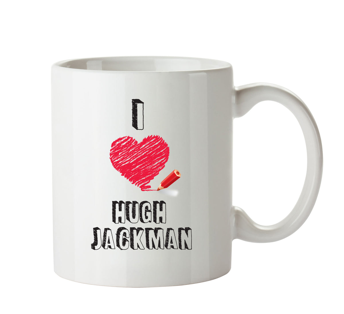 I Love Hugh Jackman Celebrity Mug Office Mug – printed mug product image 1